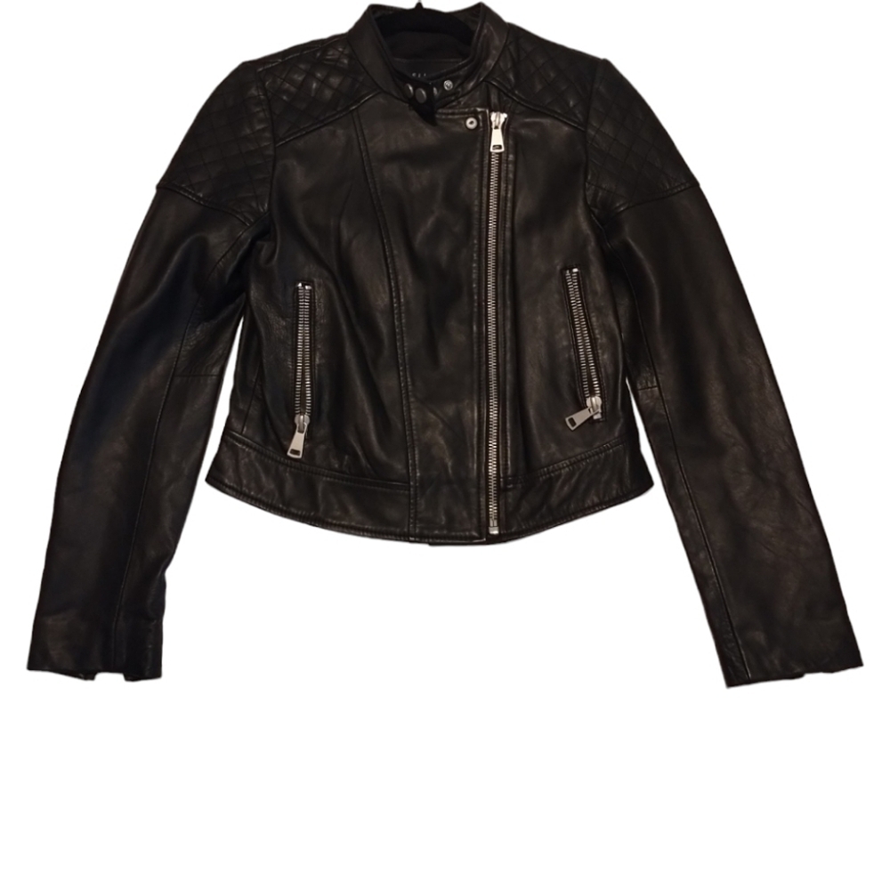 BAGATELLE NYC Genuine Leather Moto‎ Full Zip Jacket
